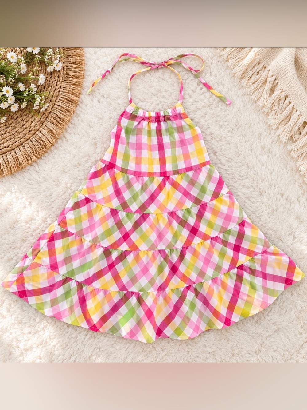 Vintage Y2K Gymboree Toddler Girl Plaid Halter Dress 3T
Like new
100% cotton